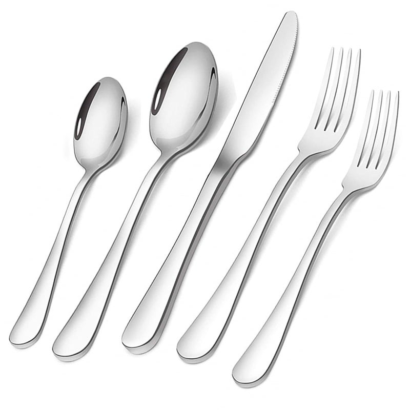 Briout Silverware Set, Briout Flatware Set Service for 4 Stainless Steel Cutlery Set 20 Piece Include Upgraded Knife Spoon Fork Mirror Polished, Dishwasher Safe - Image 1